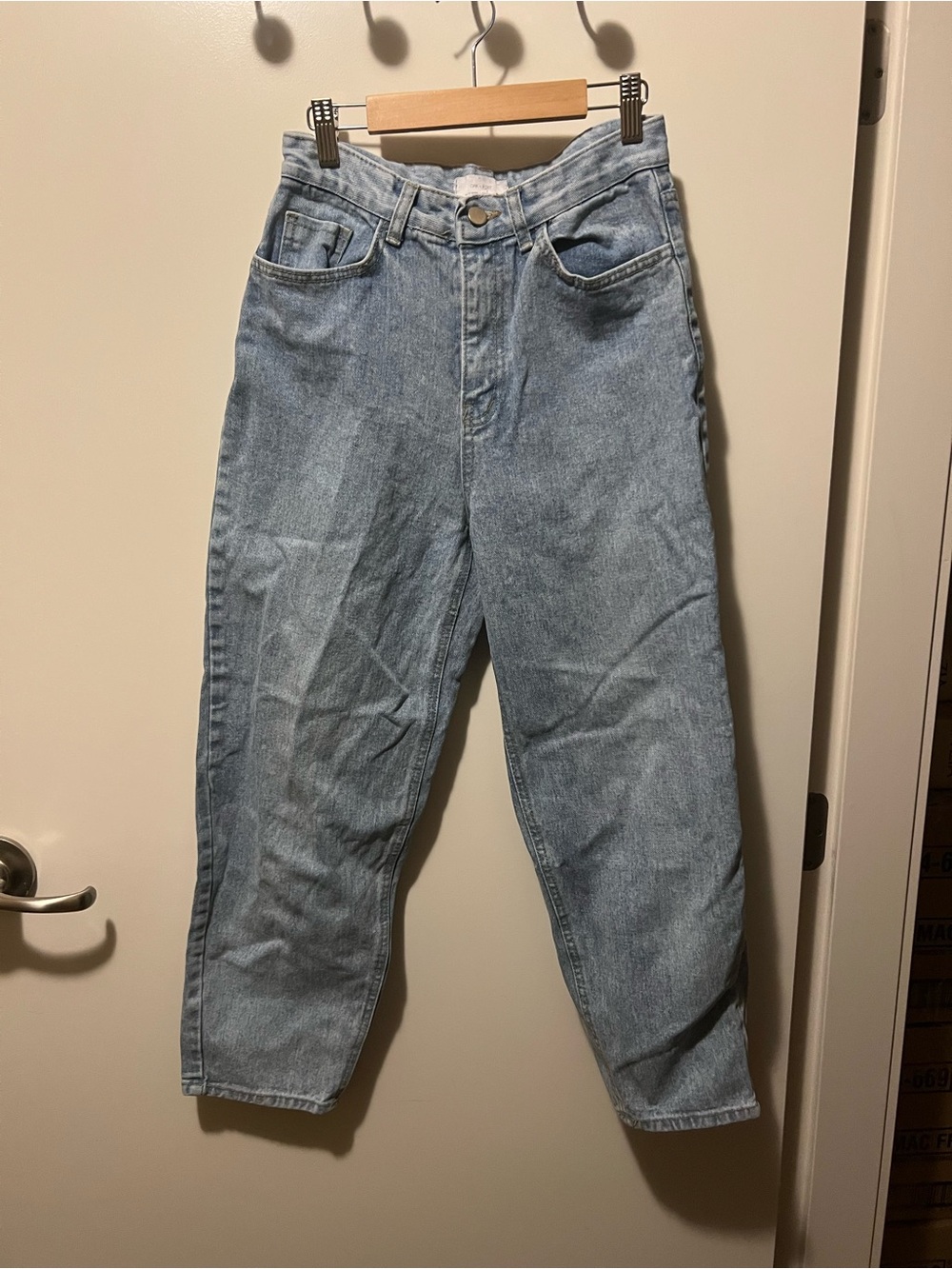 Oak + Fort Light Wash High-Rise Mom Jeans